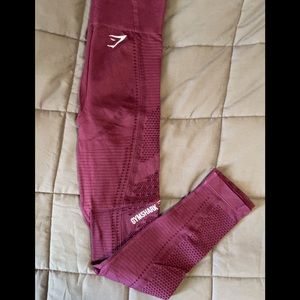 Gymshark Burgundy Energy Seamless Leggings